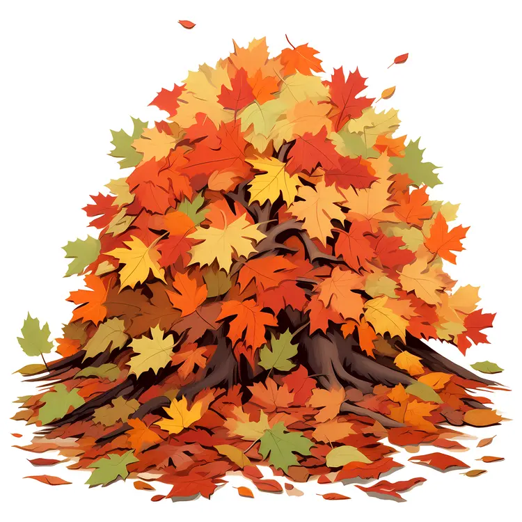 Vibrant Pile of Autumn Leaves