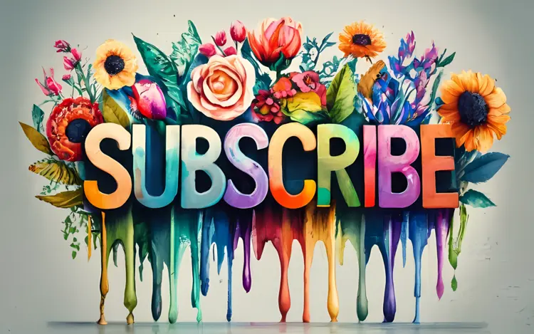 Colorful Subscribe Text with Flowers