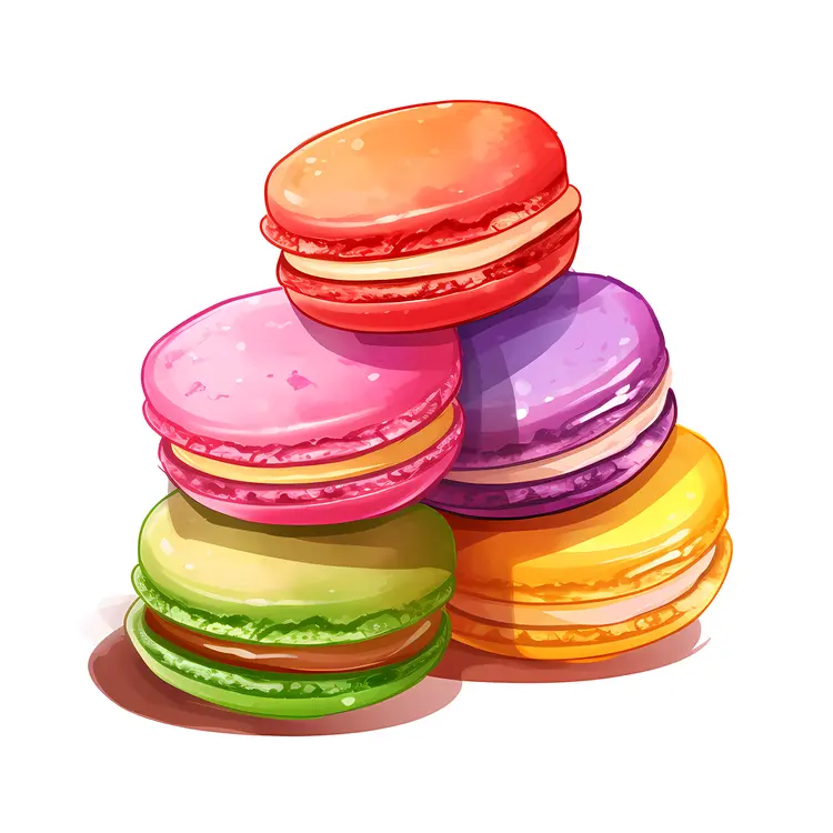 Stack of Colorful Macarons