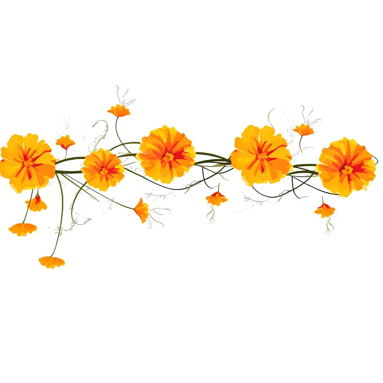 Yellow Marigold Floral Border