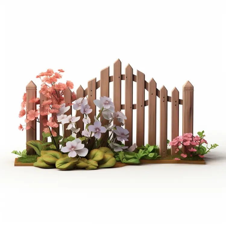 Wooden Fence with Colorful Flowers