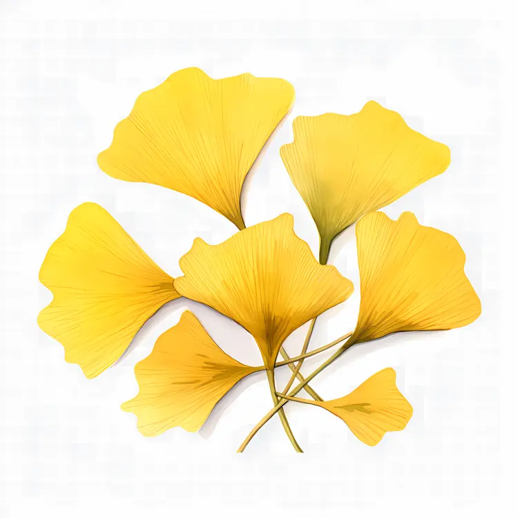 Yellow Ginkgo Leaves in Autumn