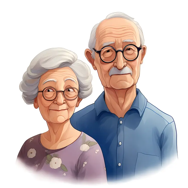Elderly Couple Portrait for Grandparents Day Celebration