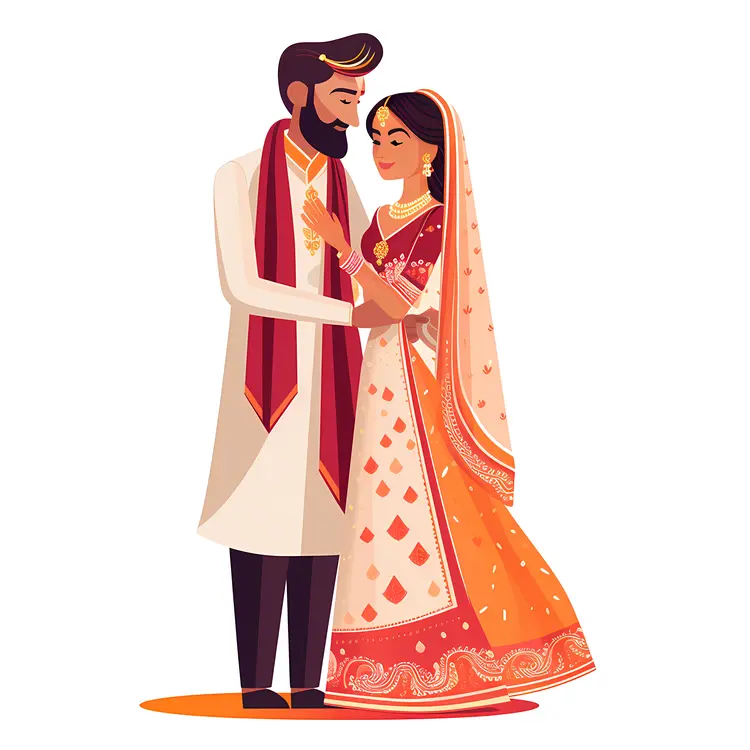Traditional Wedding Couple in Beautiful Attire