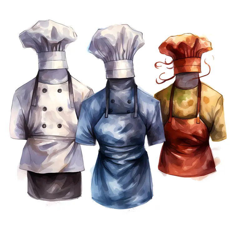 Colorful Chef Uniforms Illustration