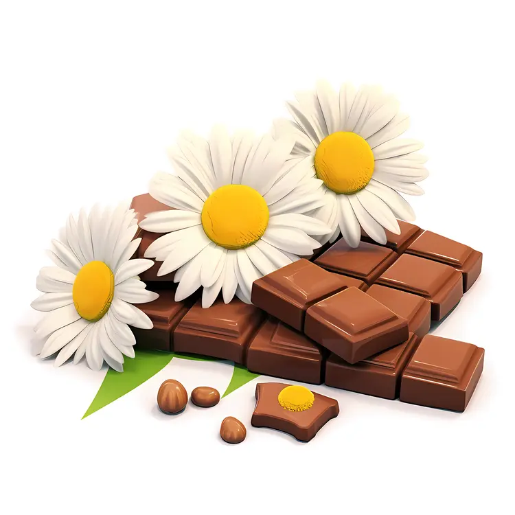 Chocolate with Daisies and Nuts
