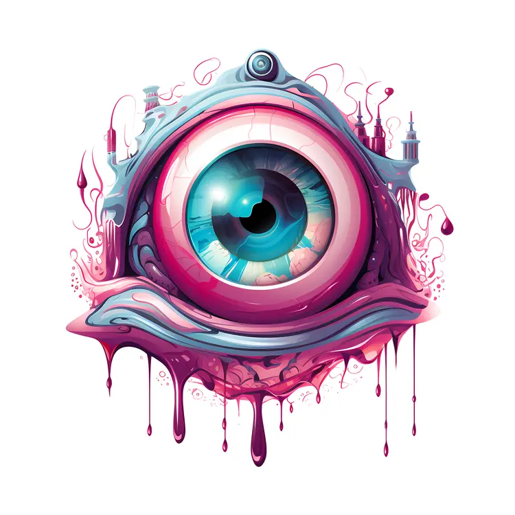 Surreal Dripping Eye in Fantasy Illustration