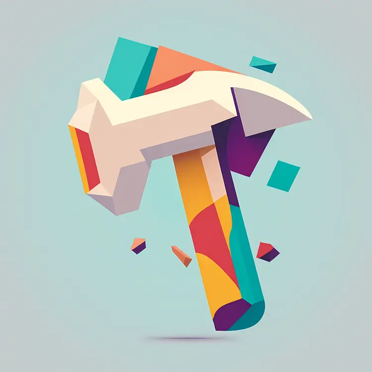 Colorful Abstract Hammer Illustration