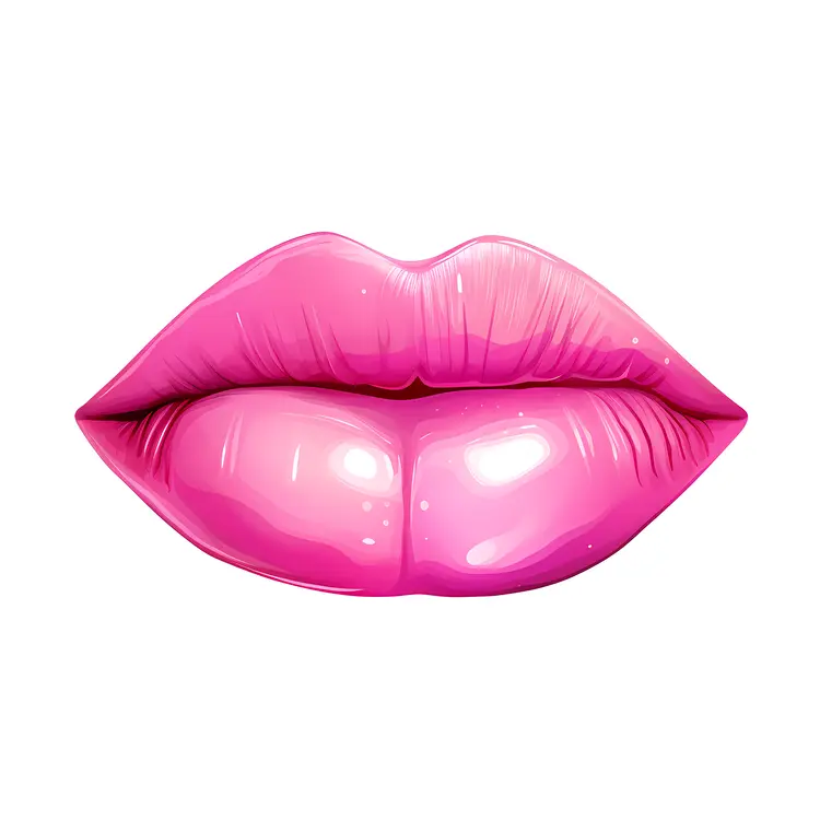 Glossy Pink Lips Illustration