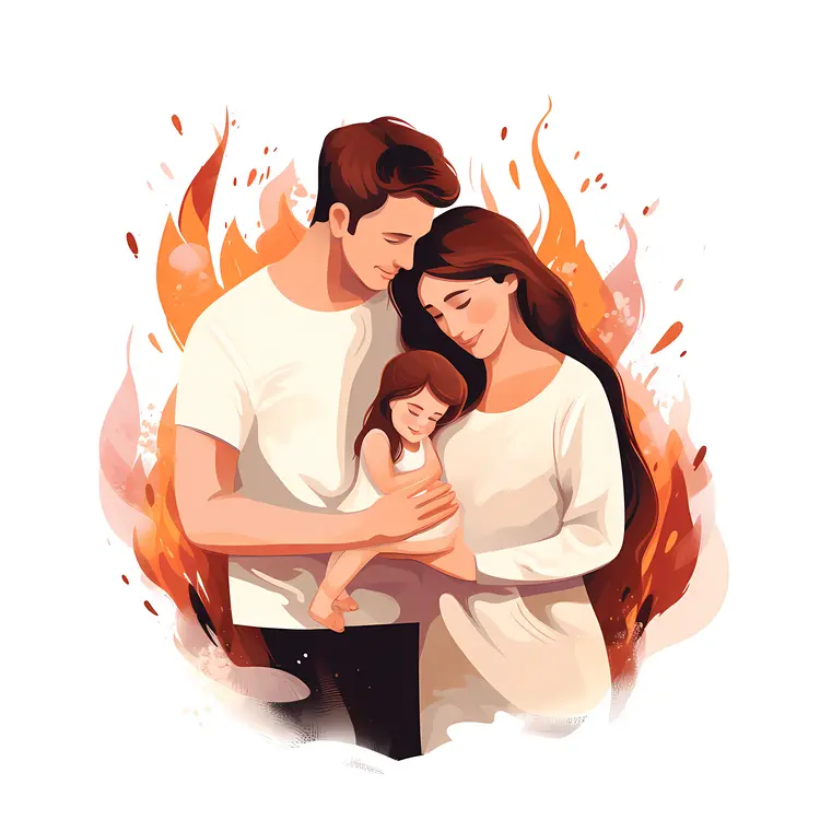 Loving Family Embracing