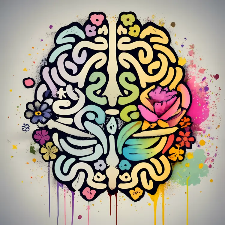 Floral Brain Illustration