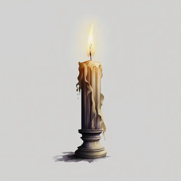 Single Burning Candle