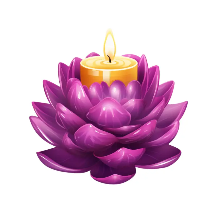 Purple Flower Candle for Relaxation