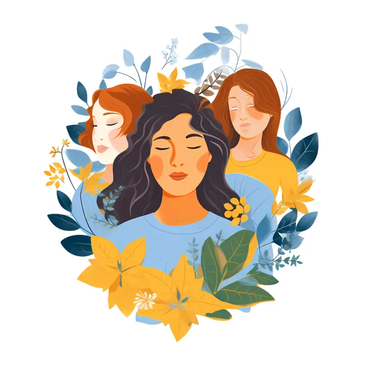 Beautiful Floral Illustration of Women