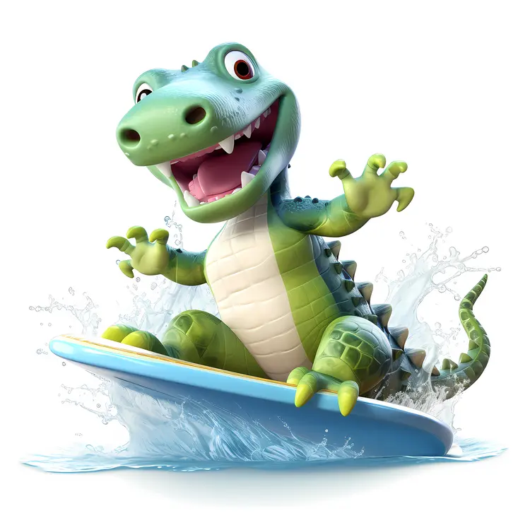 Fun Crocodile Surfing in Summer