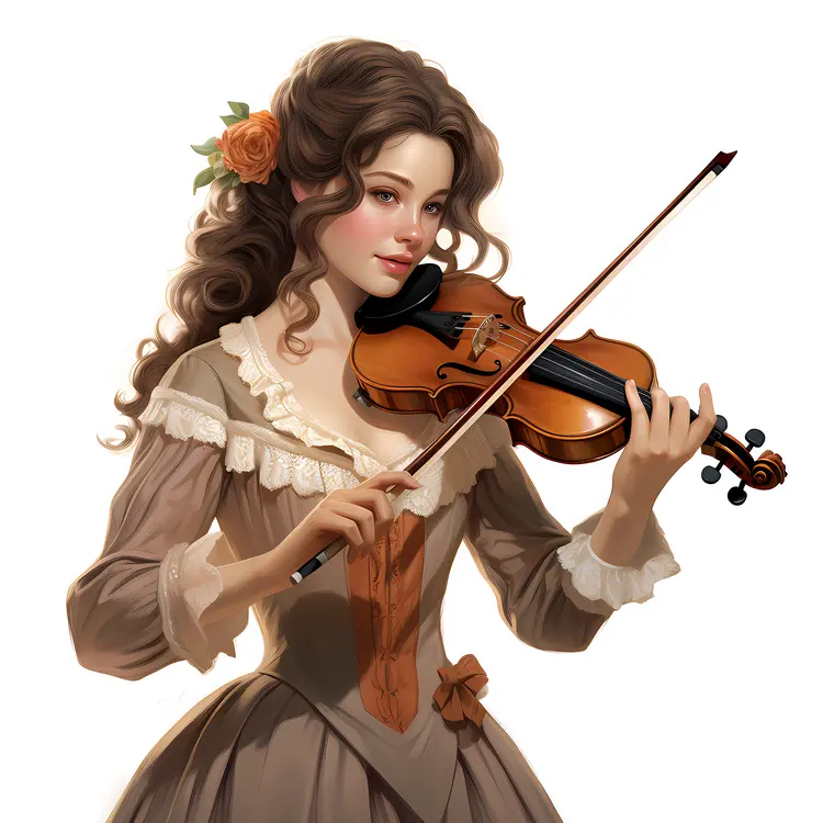 Elegant Violinist Playing Music