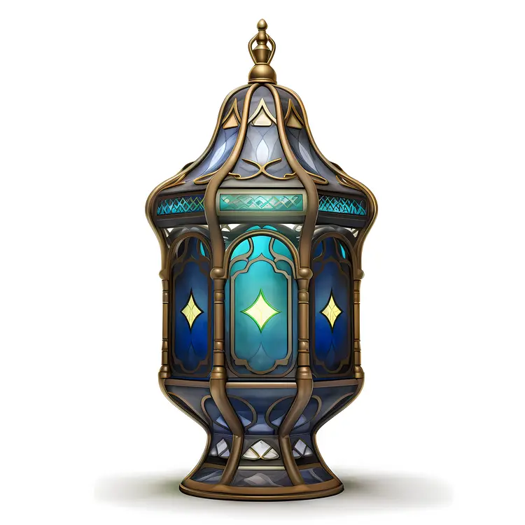 Blue Lantern with Intricate Design