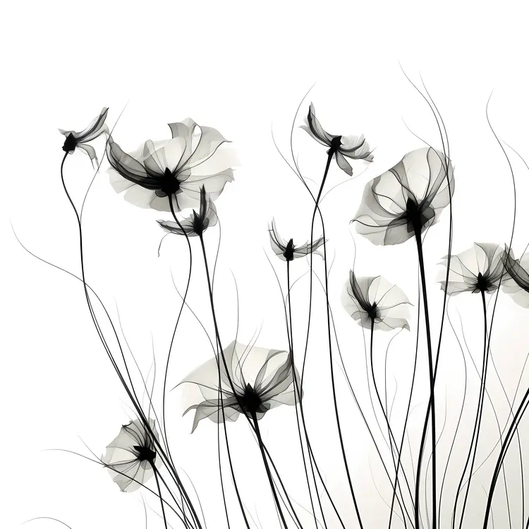 Black and White Floral Design