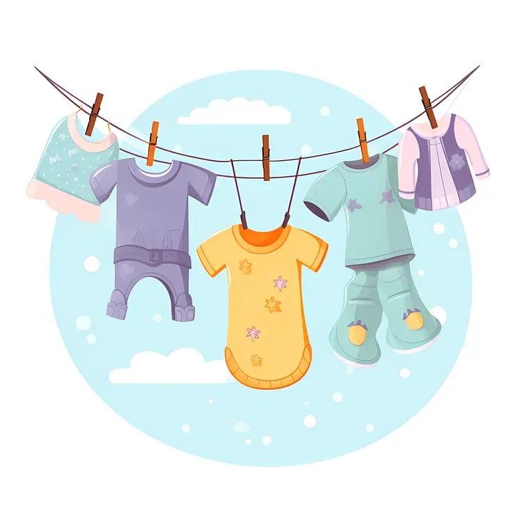 Colorful background of children's clothing and accessories for rainy days
