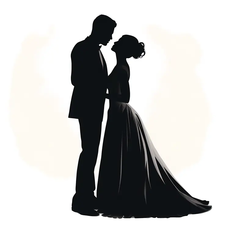 Classic Silhouette Couple Dancing
