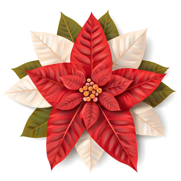 Beautiful Red Poinsettia for Christmas Decoration