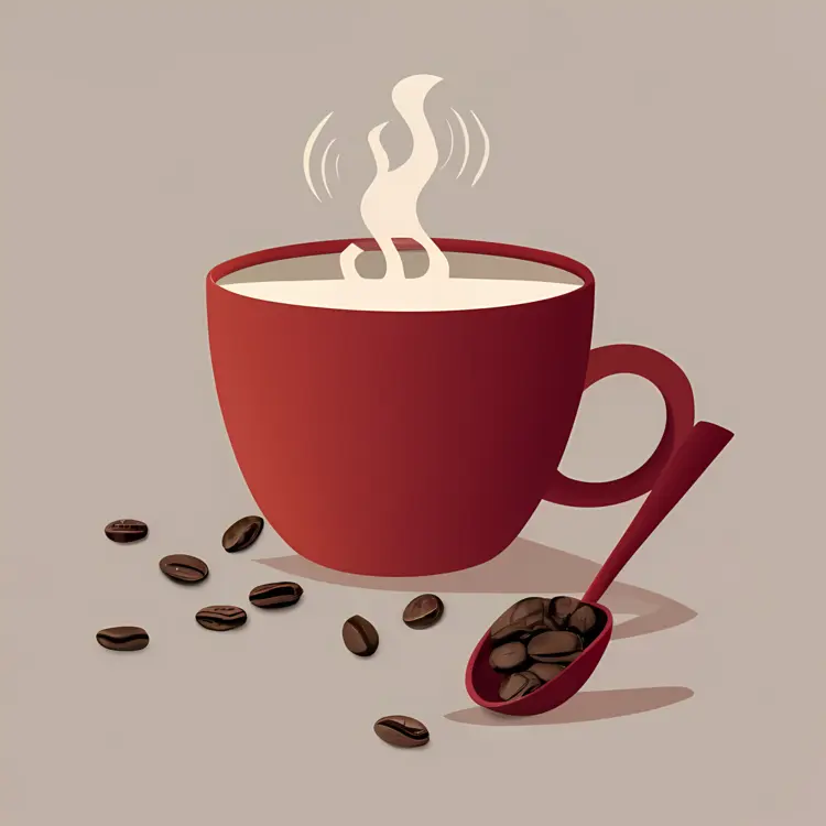 Coffee Cup with Coffee Beans and Spoon
