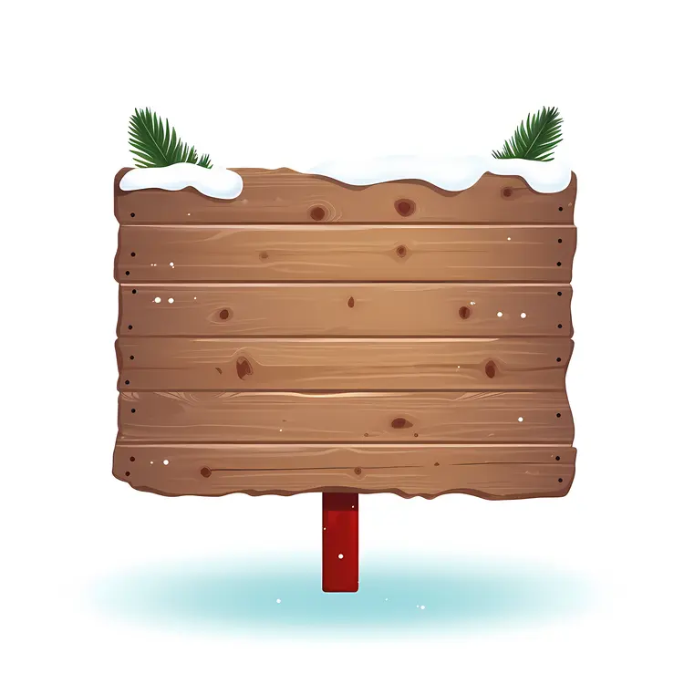 Wooden Sign with Snow