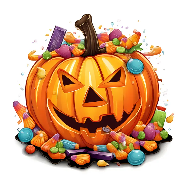 Halloween Pumpkin Filled with Candy