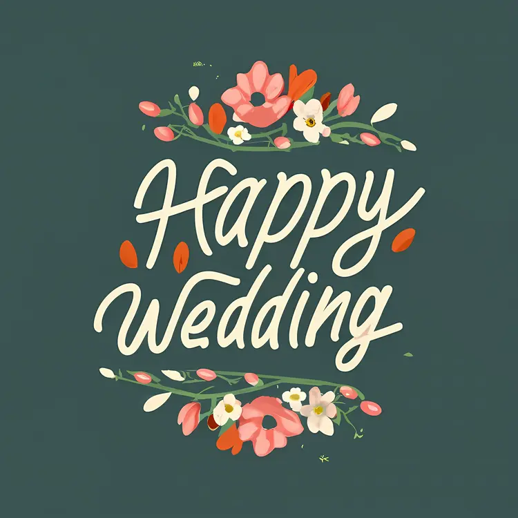 Happy Wedding with Floral Arrangement