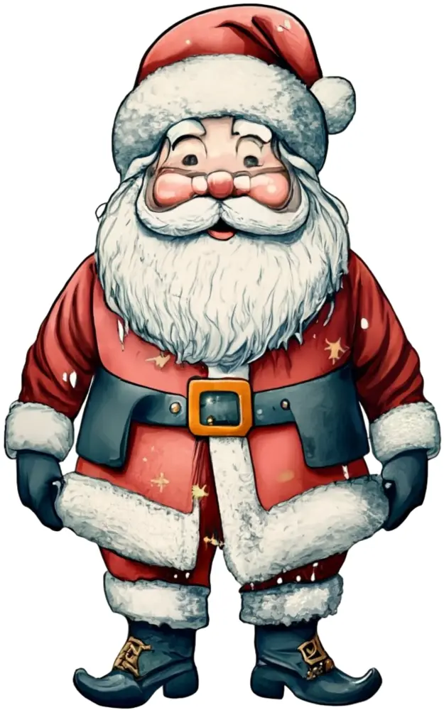 Santa Claus with Glasses and Red Suit