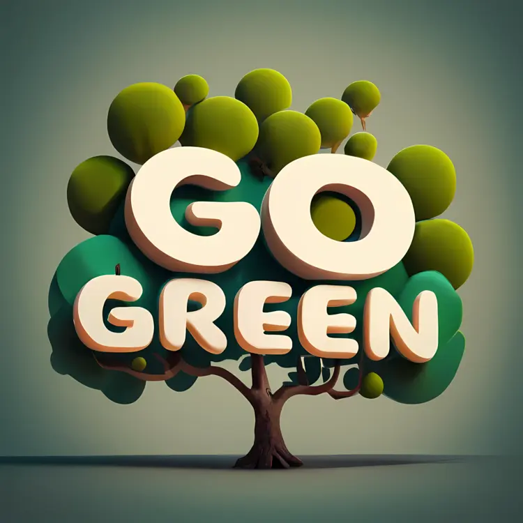 Go Green Tree with Slogan