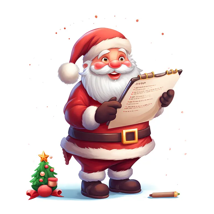 Santa Claus Reading a List