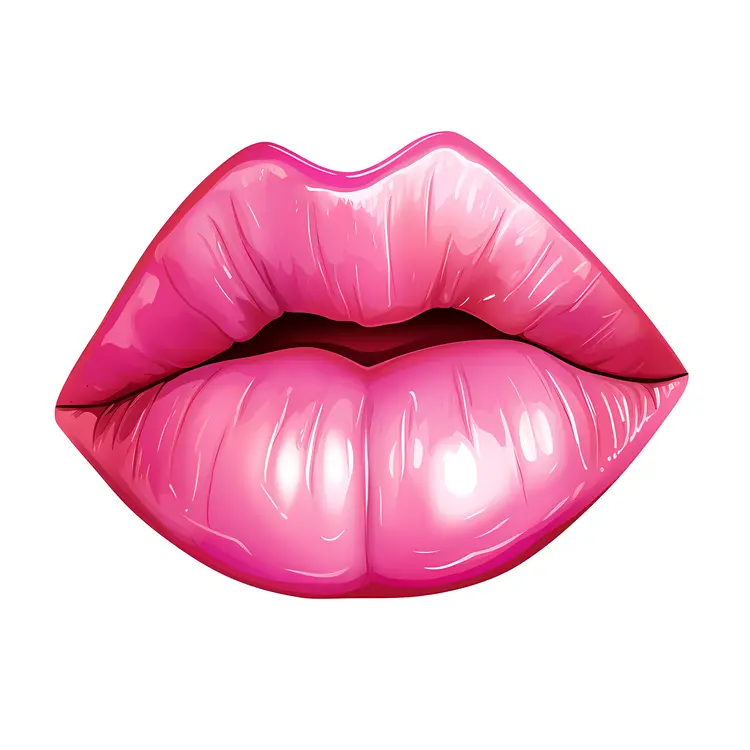 Vibrant Pink Lips Illustration
