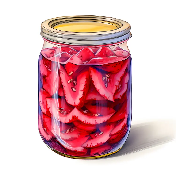 Delicious Jar of Pickled Strawberries