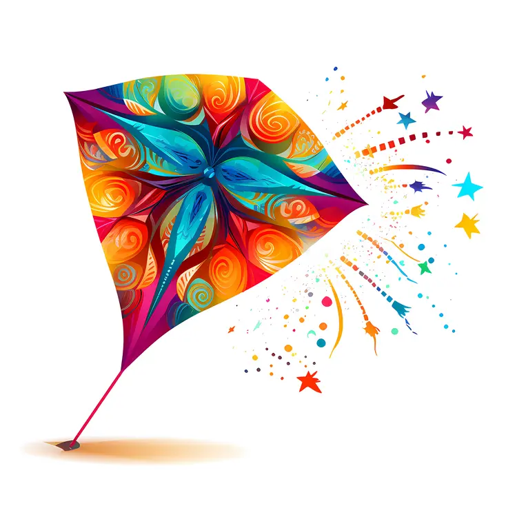 Colorful Kite with Star Patterns