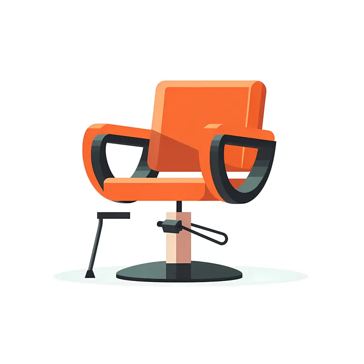 Orange Salon Chair with Adjustable Height