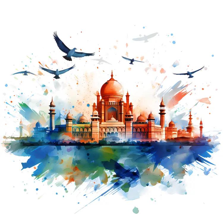 Taj Mahal with Birds