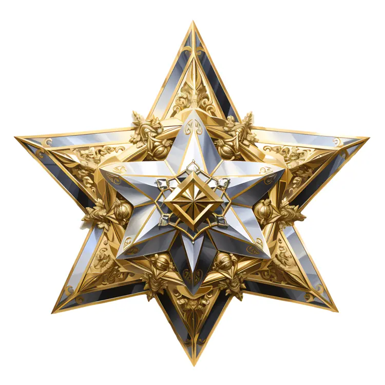 Ornate Gold and Silver Star Design