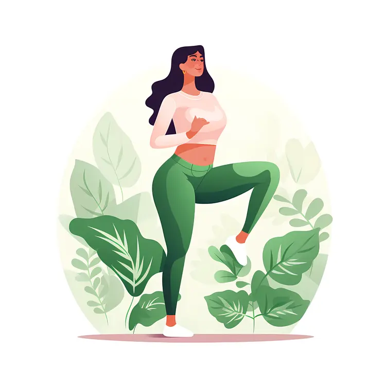 Woman in Green Leggings