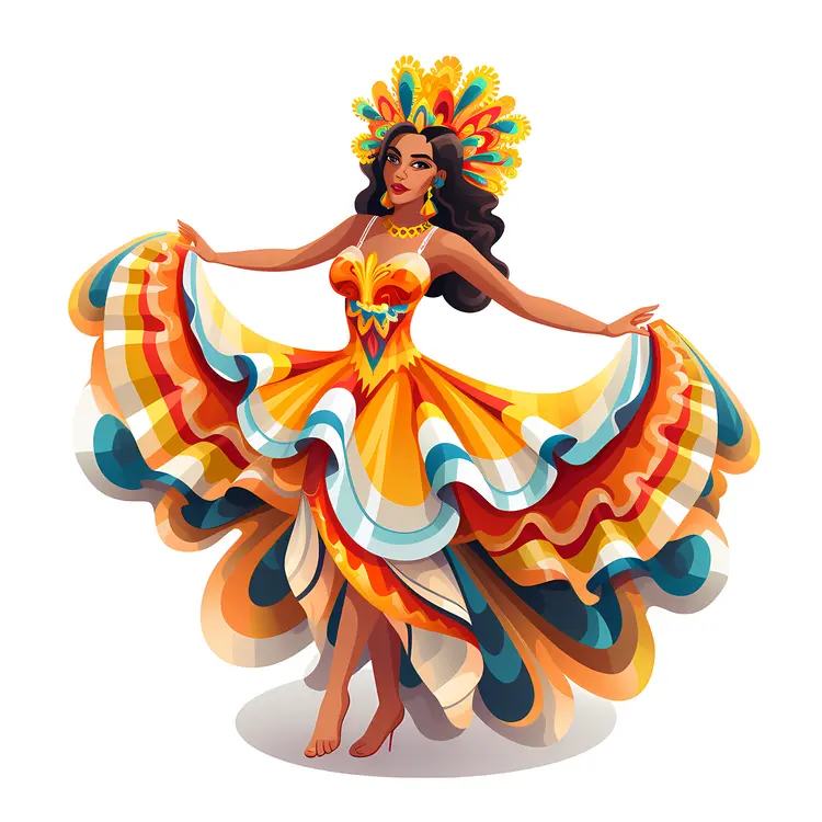 Colorful dancer in vibrant costume