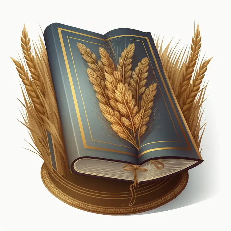 Harvest Book with Wheat Decoration