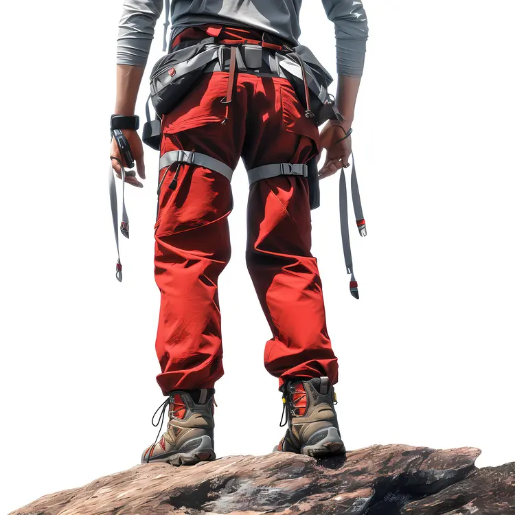 Red Climbing Pants on a Rock
