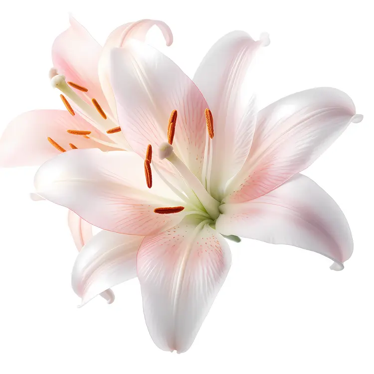 White and Pink Lilies in Bloom