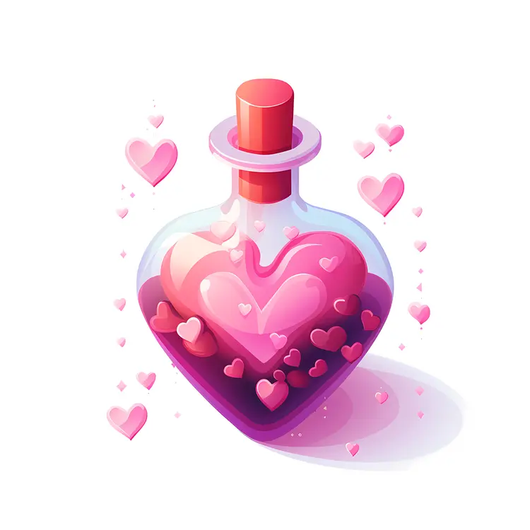 Love Potion with Floating Hearts