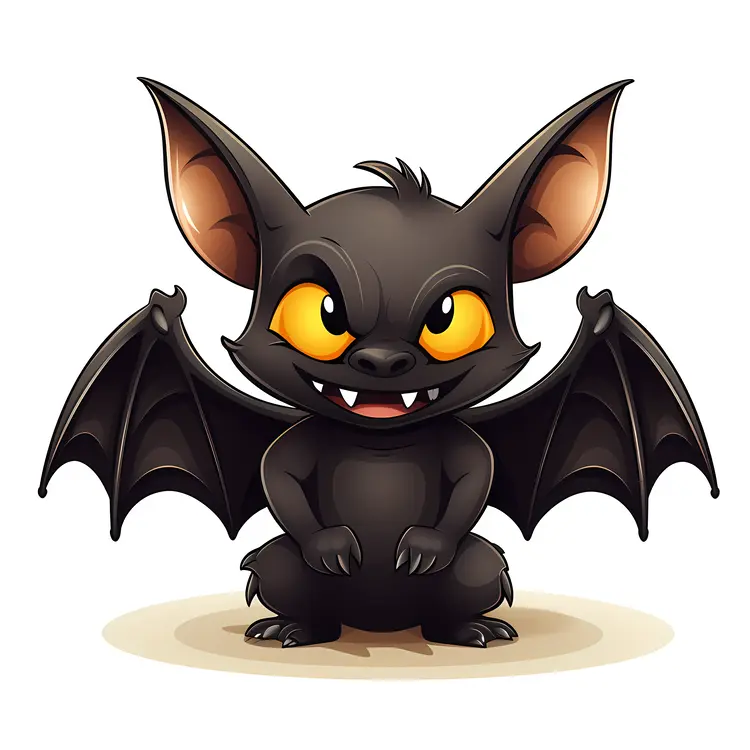 Smiling Cartoon Bat