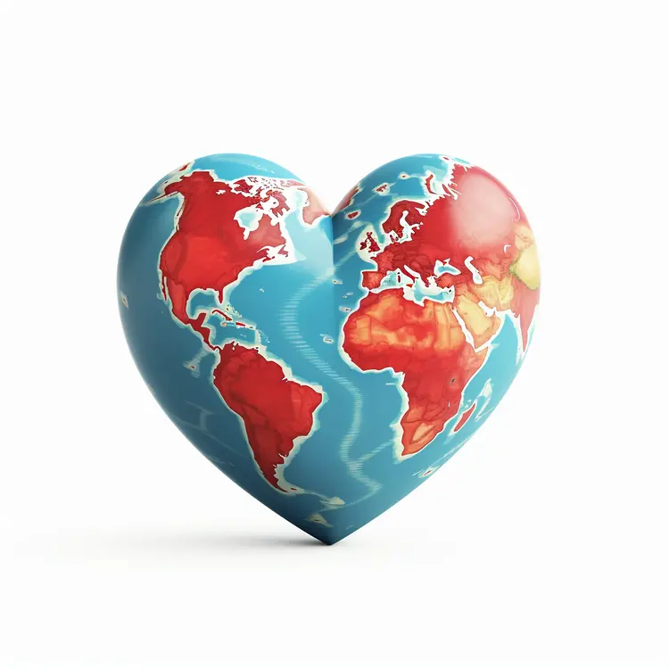 Heart-shaped Globe for Earth Day Concept