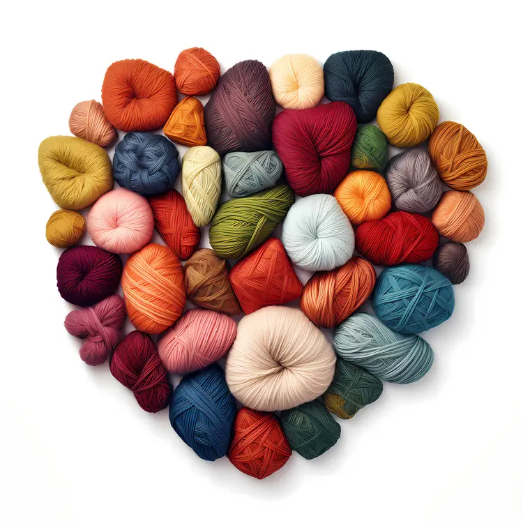 Colorful Yarn Heart with Skeins