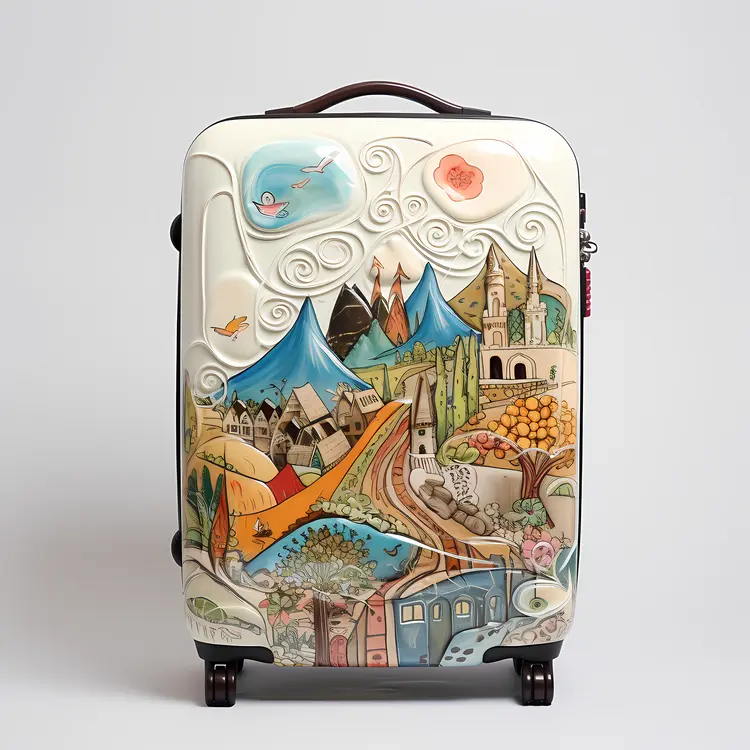 Colorful Suitcase with Scenic Design