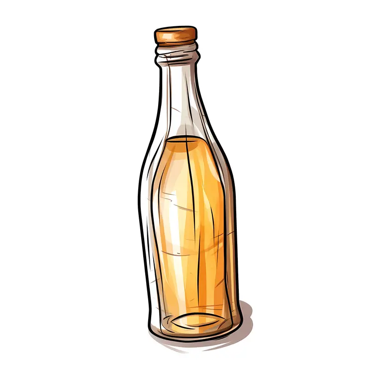 Yellow Liquid in Glass Bottle
