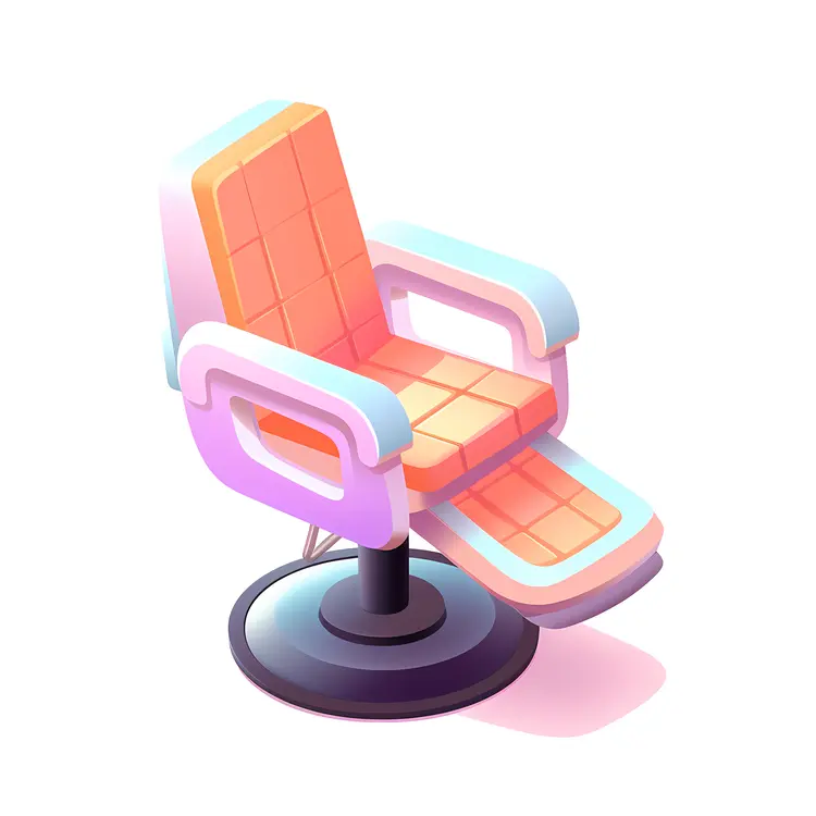 Colorful Barber Chair Illustration